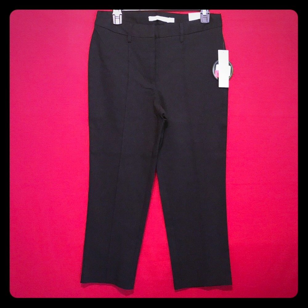 NWT Larry Levine Black Ankle Length Dress Pants